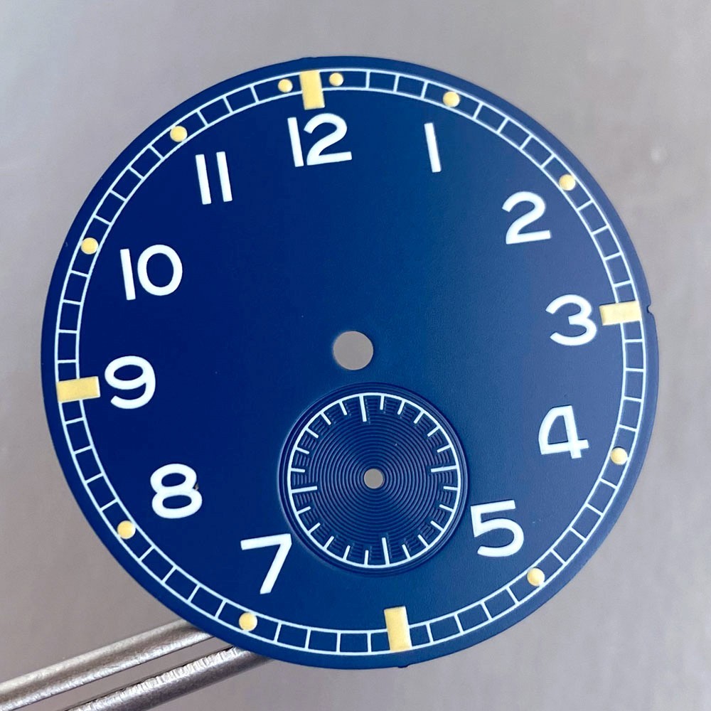 33.5mm Black/Blue Matte Watch Dial Luminous fit Sea-gull ST1701 Watch Accessory