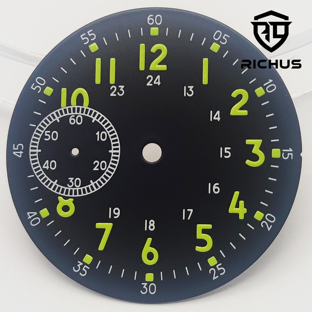 39mm Watch Dial With Hand Green Luminous Fit ETA6497 ST3600 Movement Accessories