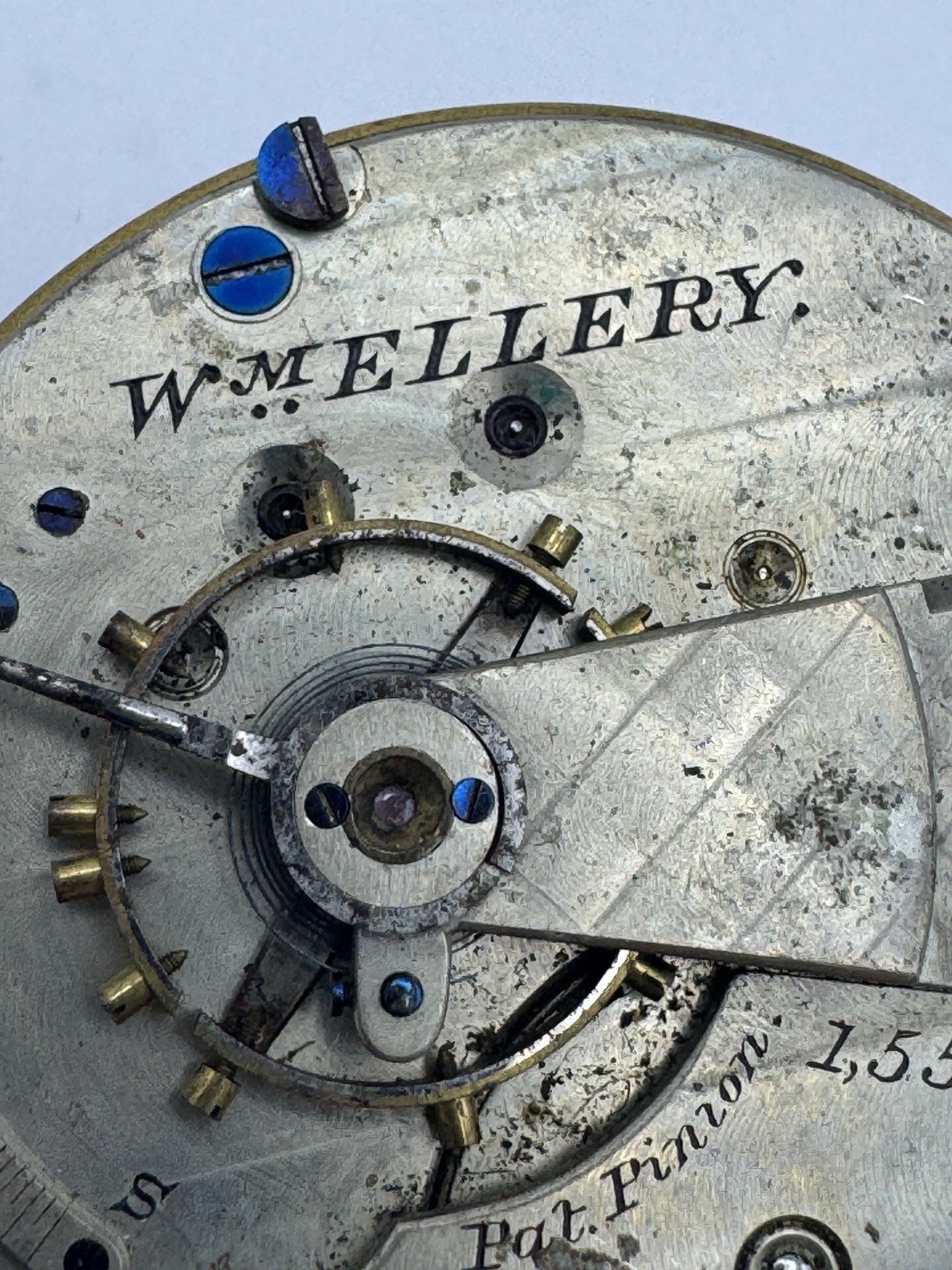 Vintage Waltham 18s 11J WM. Ellerey Model 1877 Pocket Watch Movement For Parts