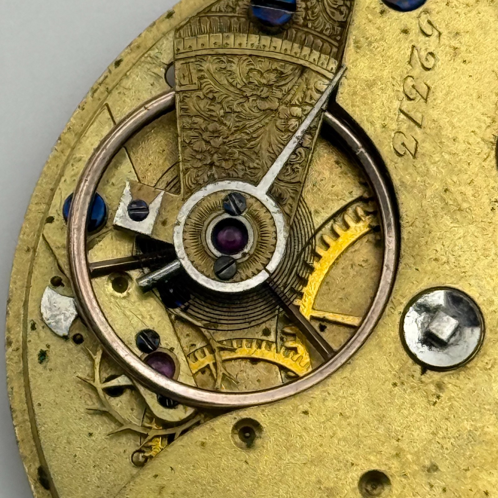 English Lever Pocket Watch Movement – P&W Mitchell Glasgow – Parts / Repair