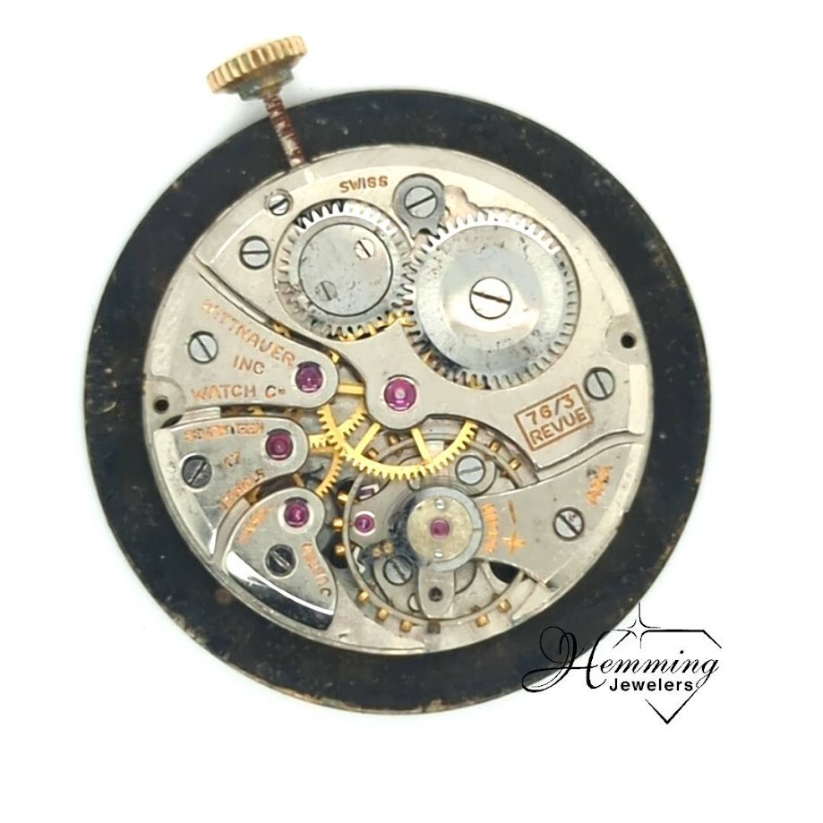 Wittnauer 17J Revue 76/3 Wrist Watch Movement; Not Working; Parts/Repair As Is