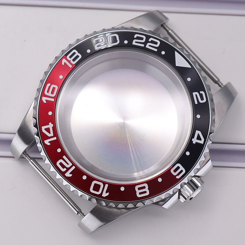40mm Silver Watch Cases GMT Ceramic bezel For Seiko nh35 36 Movement 28.5mm Dial
