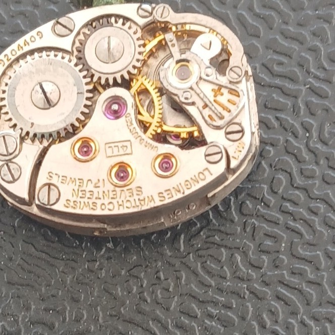Longines 4LL watch movement, small, ladies, Swiss, partially disassembled, 1952