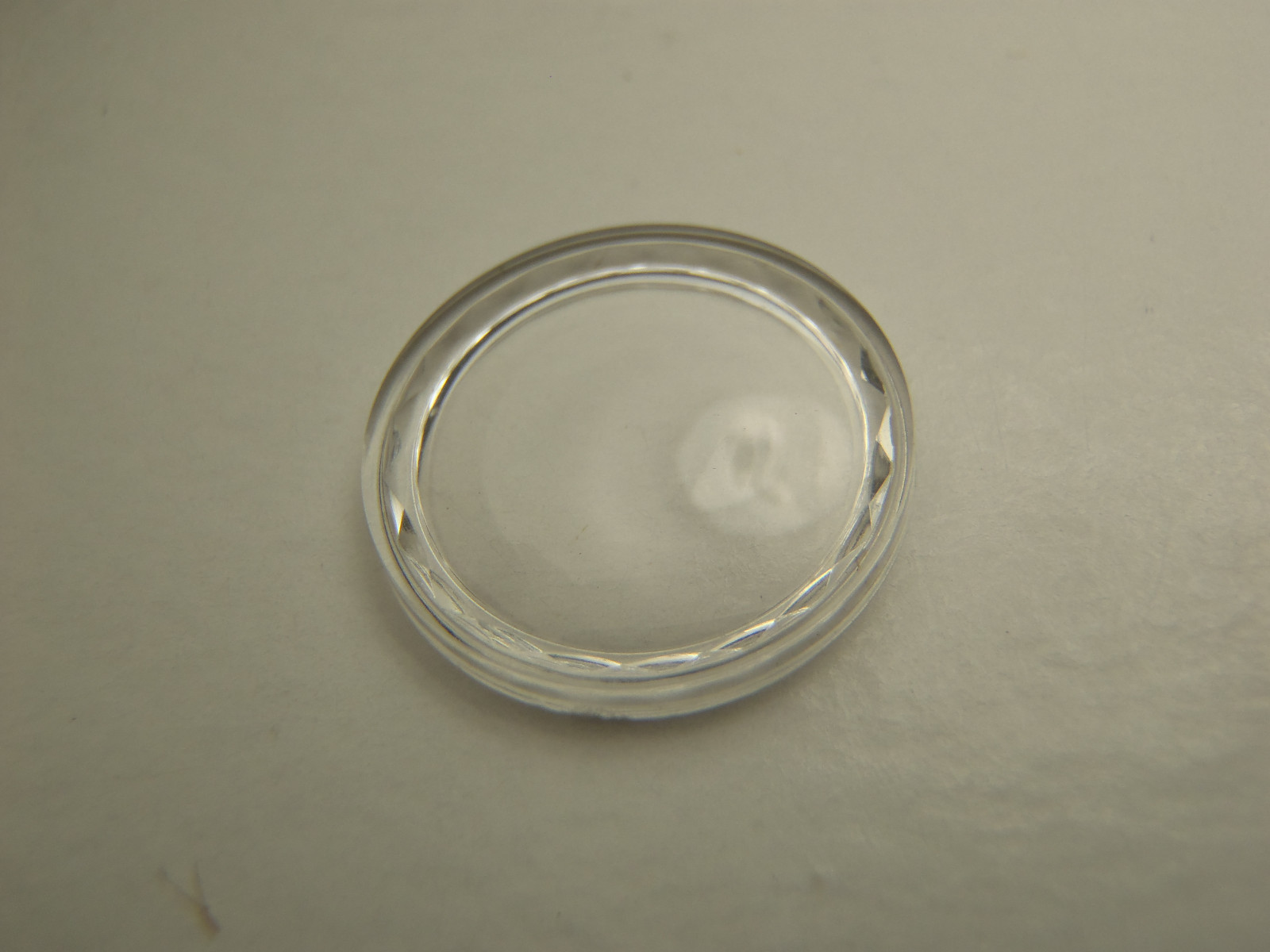FWC HIGH ROUND Diamond Edge PLASTIC WATCH STEP CRYSTAL 15.3 MM NOS