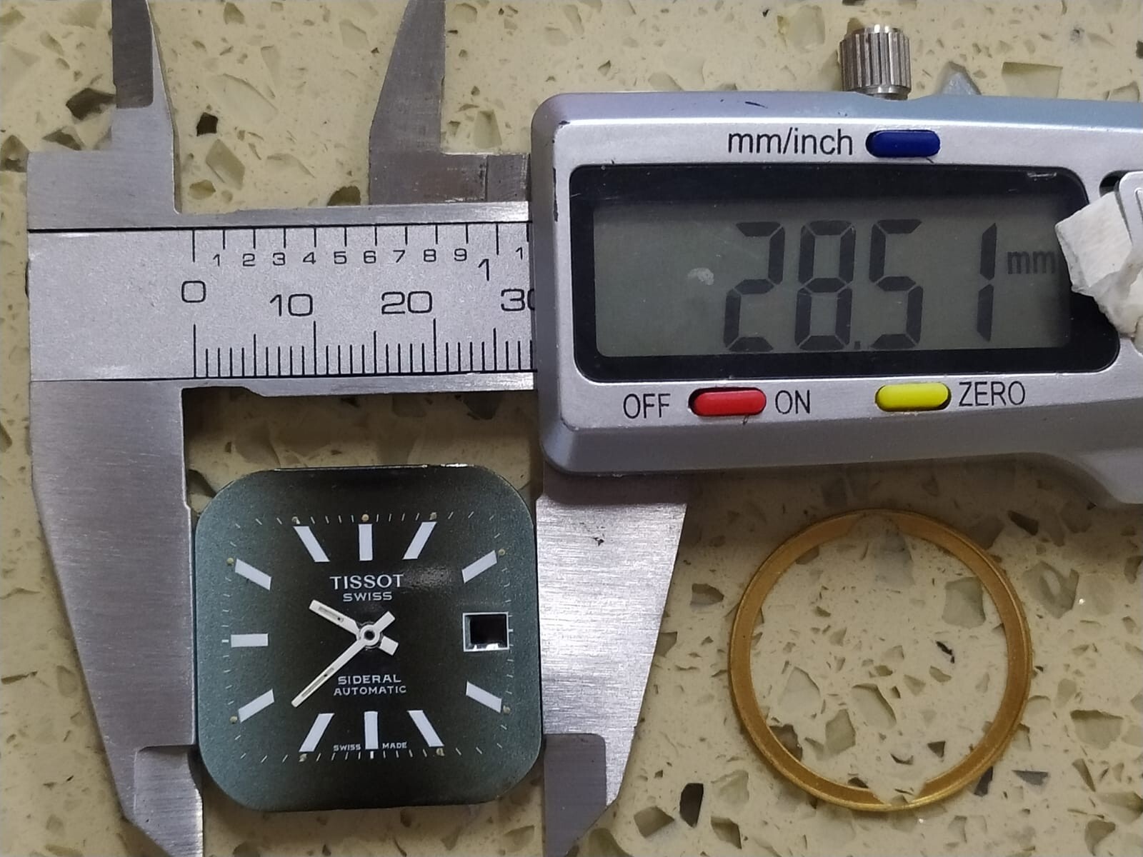VINTAGE TISSOT SIDERAL TV Parts Dial & Hands Used cal 2481