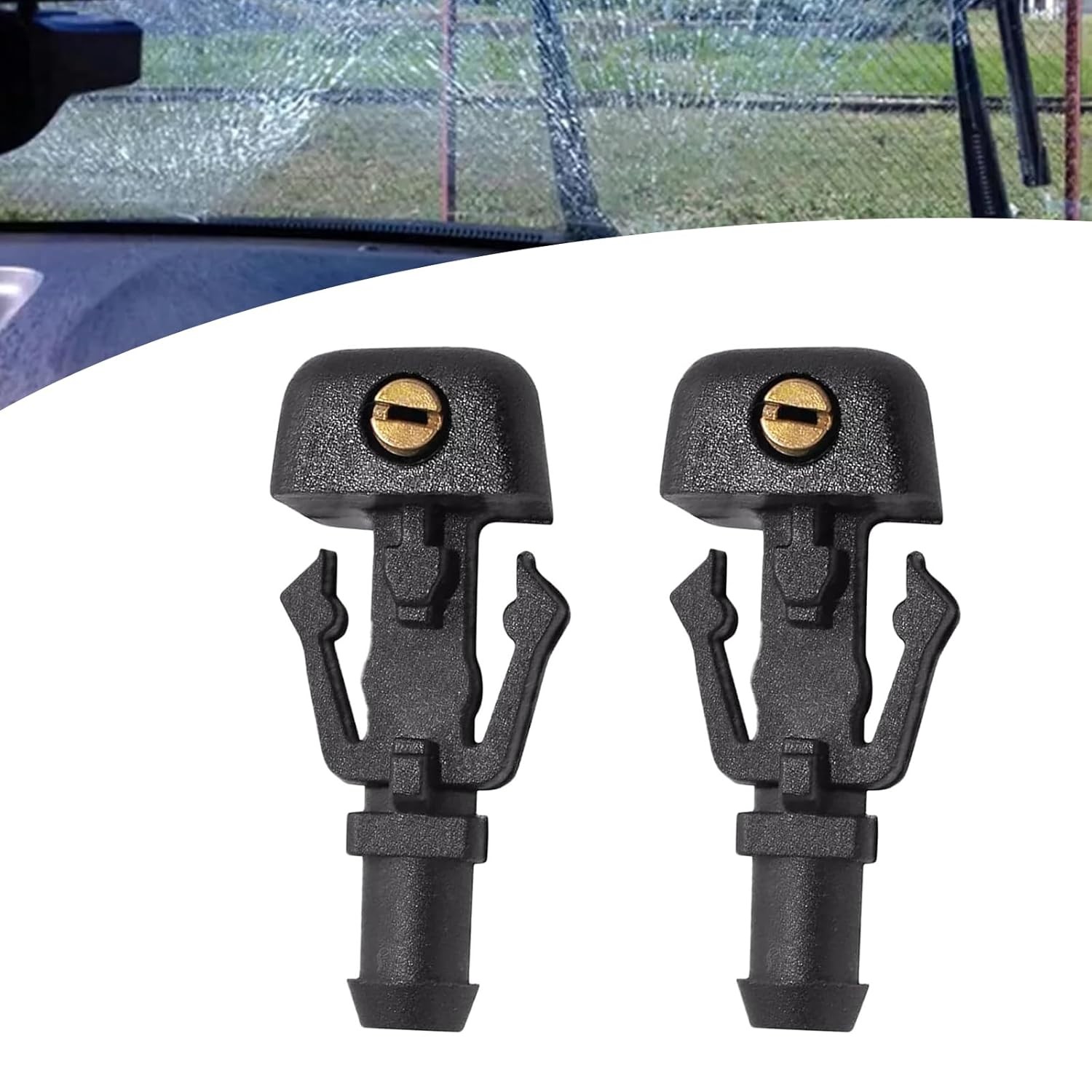 2PCS Front Windshield Washer Nozzle Jet Adjustable Spray for Ford Car Truck