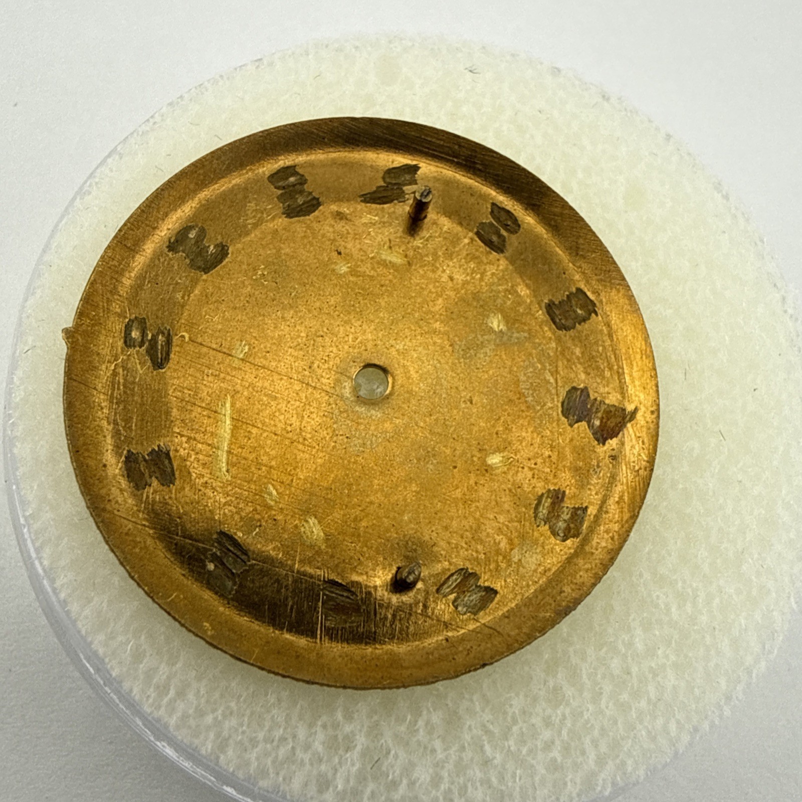 Gruen Watch Dial Gold Woven Textured Finish Mens Watch Dial 28.7mm – NOS