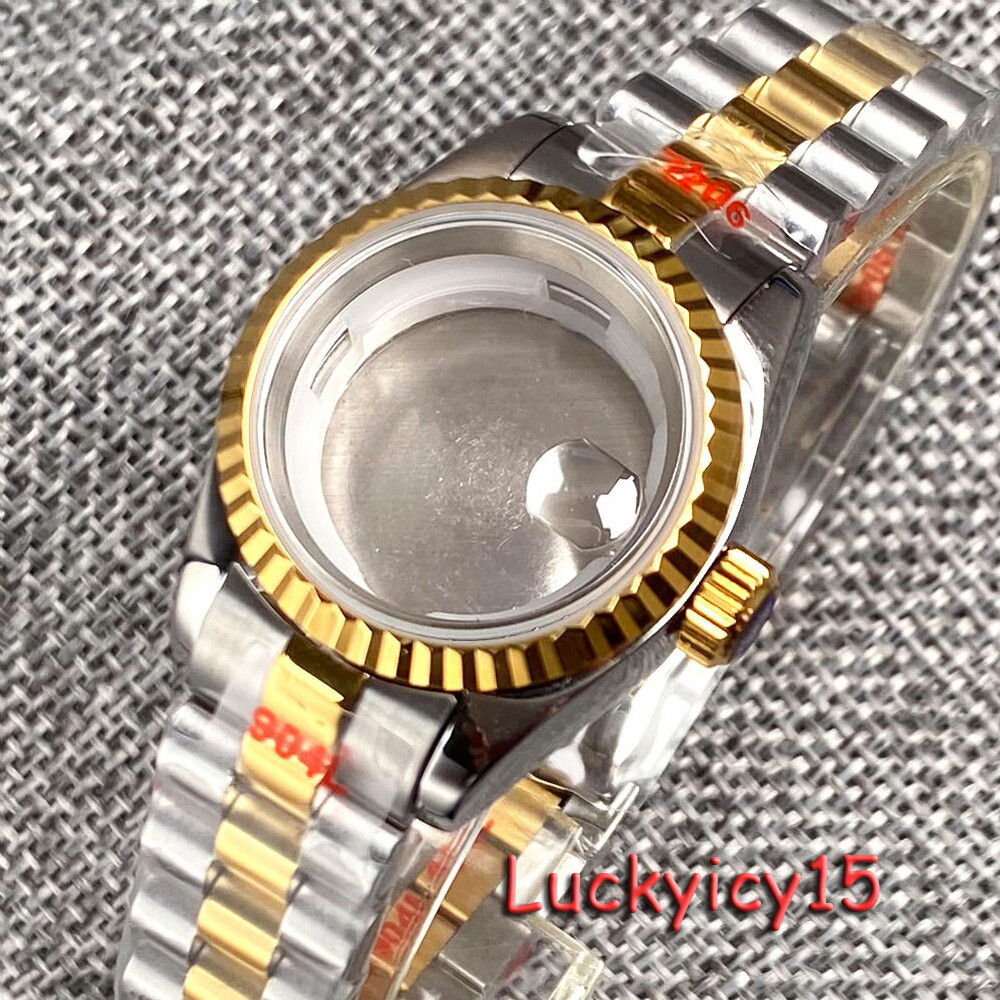 Fit NH05 NH06 26mm Small Watch Case Lady Rose Gold Plated Two Tone Coin Bezel
