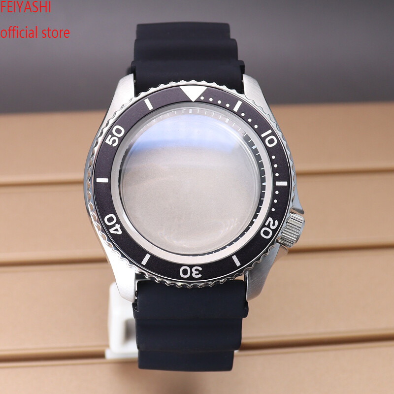 42.5mm Watch case strap with black aluminum ring For Seiko Nh35 NH36 38 Movement