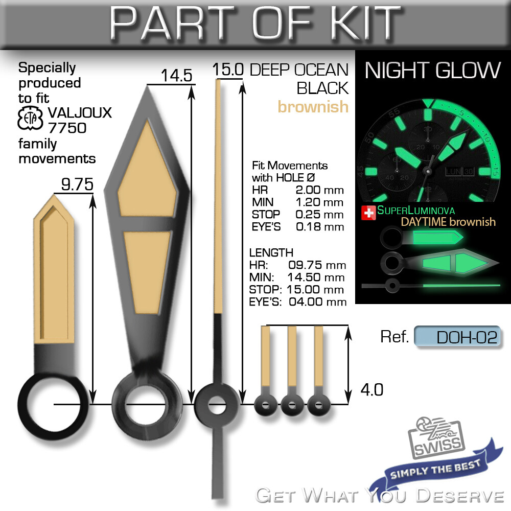 DO IT YOURSELF KIT: 7750 ETA-VALJOUX, DEEP OCEAN, 44 MM, 200M, KIT 03+04,