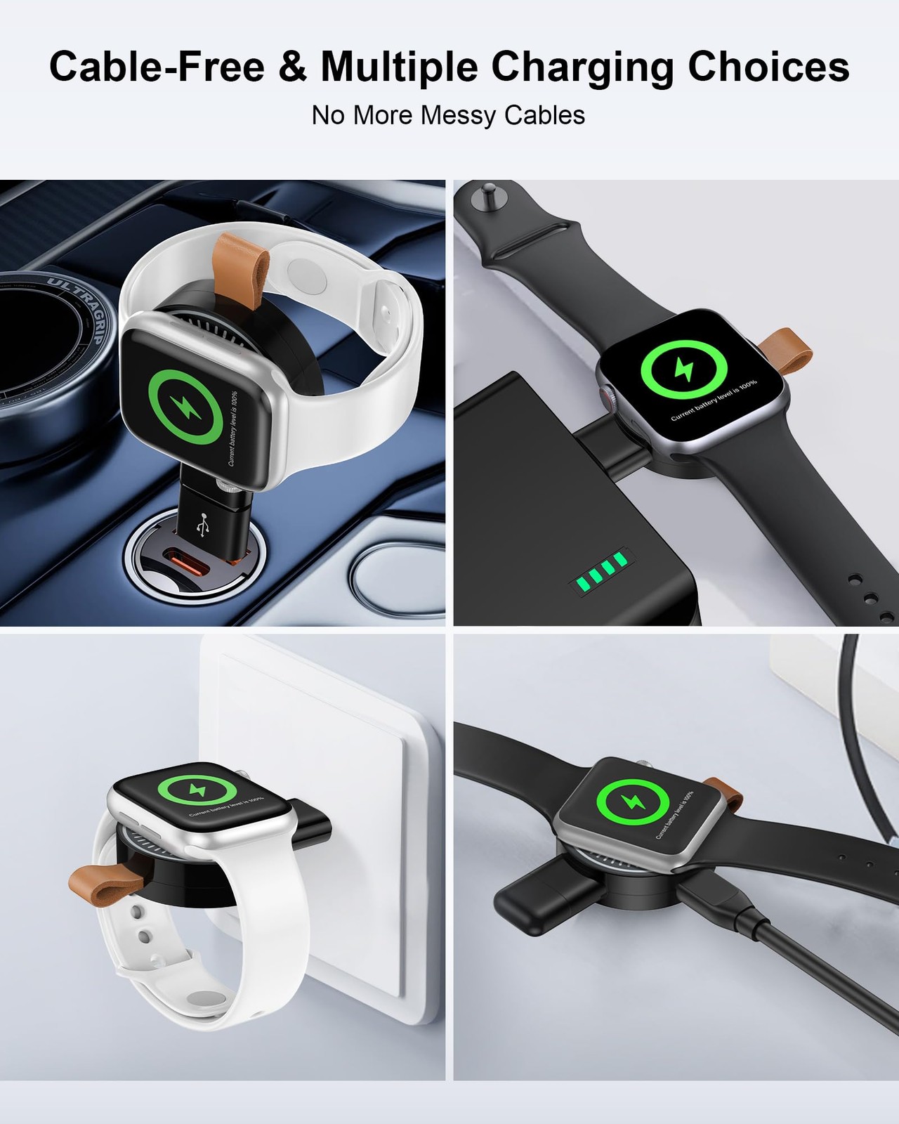 USB C Apple Watch 11/Ultra3 Charger for Car Magsafe iWatch Wireless Charger
