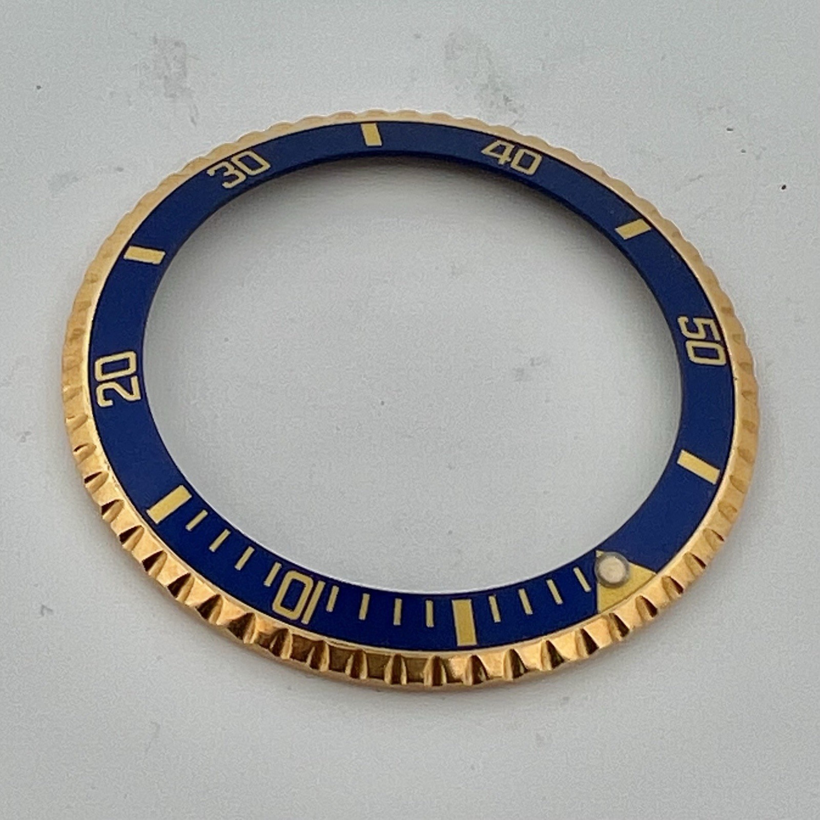 NOS Factory Original Rolex 18K YG Bezel & Blue Tritium Insert Submariner 1680