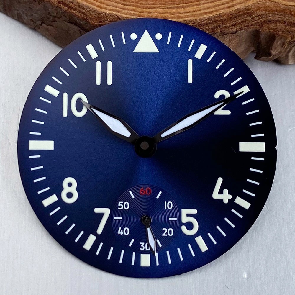 Blue/Black/Green/White 37mm Pilot Watch Dial & Hands Fit ETA6498 ST3621 Movement