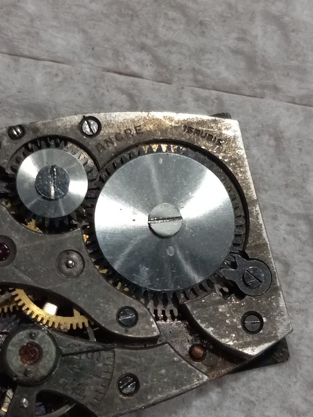 ART DECO WW2 ERA SWISS MEN’S MECHANICAL BLACK DIAL WATCH MOVEMENT”BRAKO” ANCRE