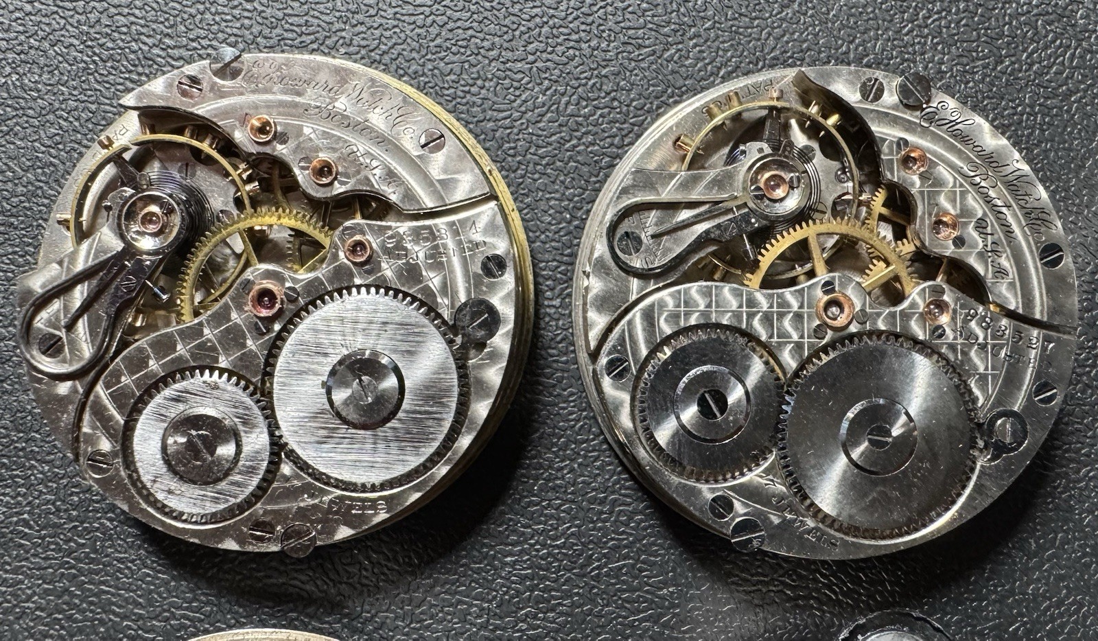 6 HOWARD 16S 17J SERIES 2, 3, 4, 9 PW PS POCKET WATCH MOVEMENT LOT