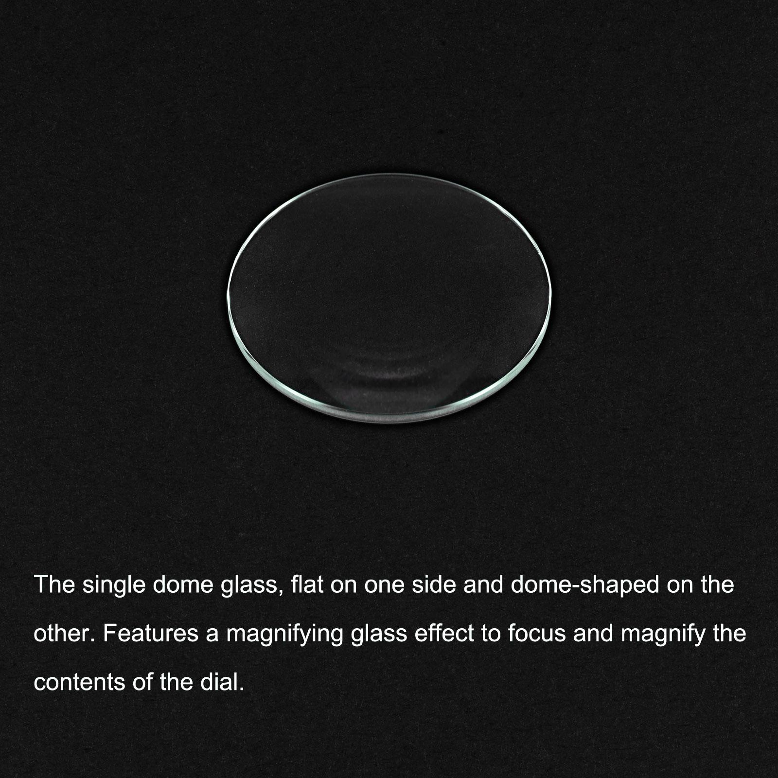 8pcs 29mm Dia. Glass Crystal Lens Watch, 1.5mm Edge Thickness