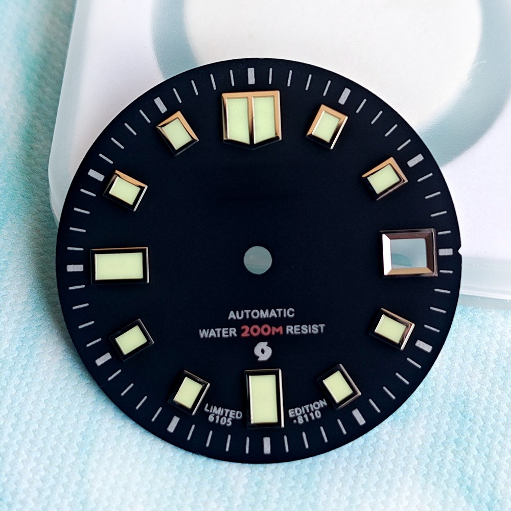 28.5mm dial with C3 luminescent coating, for NH35 dive watch modification