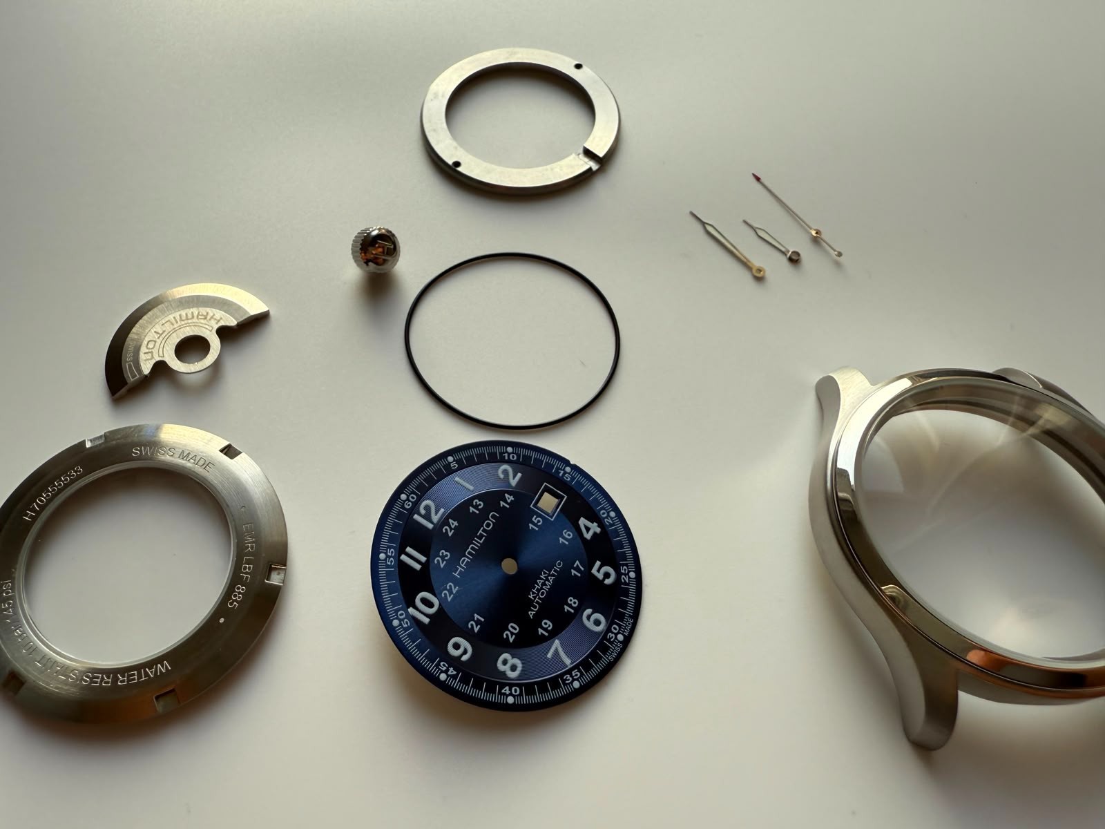 Hamilton Khaki Field 42mm Case Kit ETA 2824 PT50x SW2x Complete Set (Blue dial)