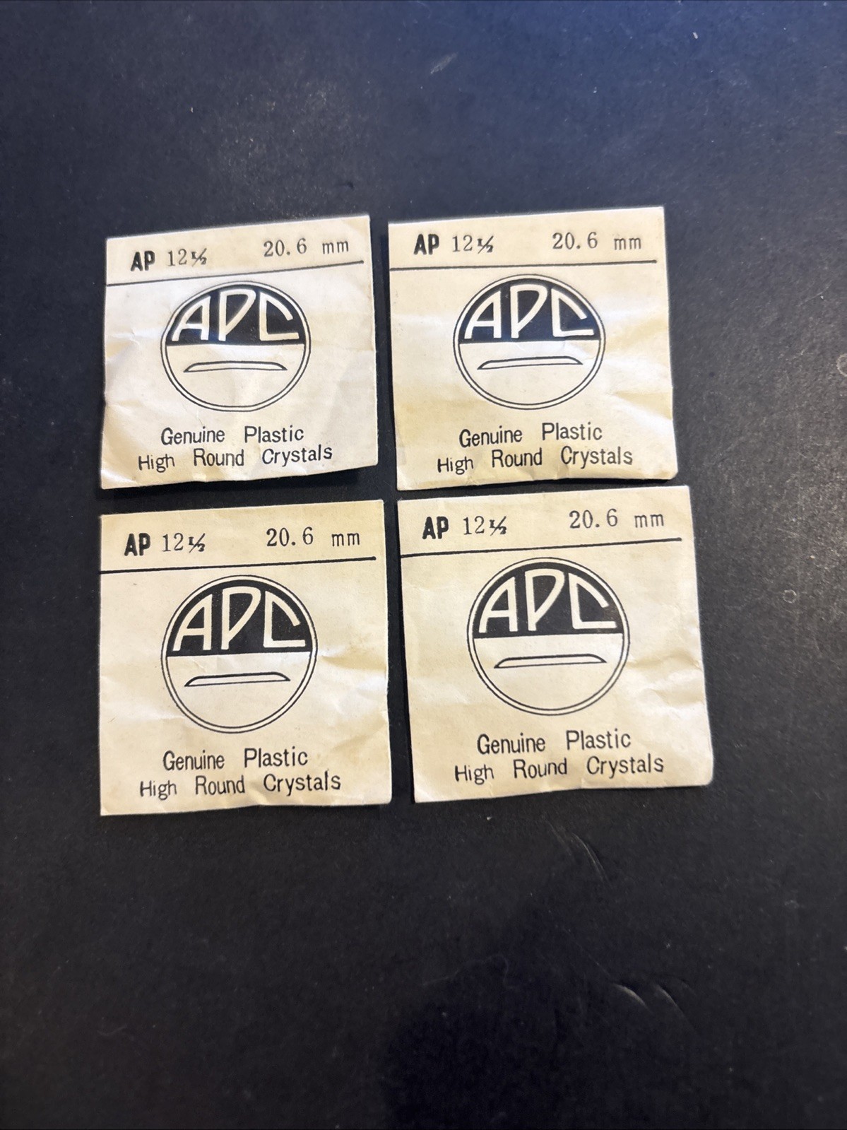 N44 Lot 4 New Old Stock Genuine Plastic High Round Watch Crystal 20.6mm Sizes