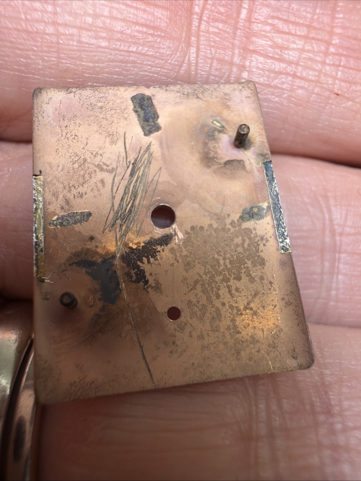 Vintage Bulova Watch Dial Face Plate Only Copper Colored New Other Rectangle