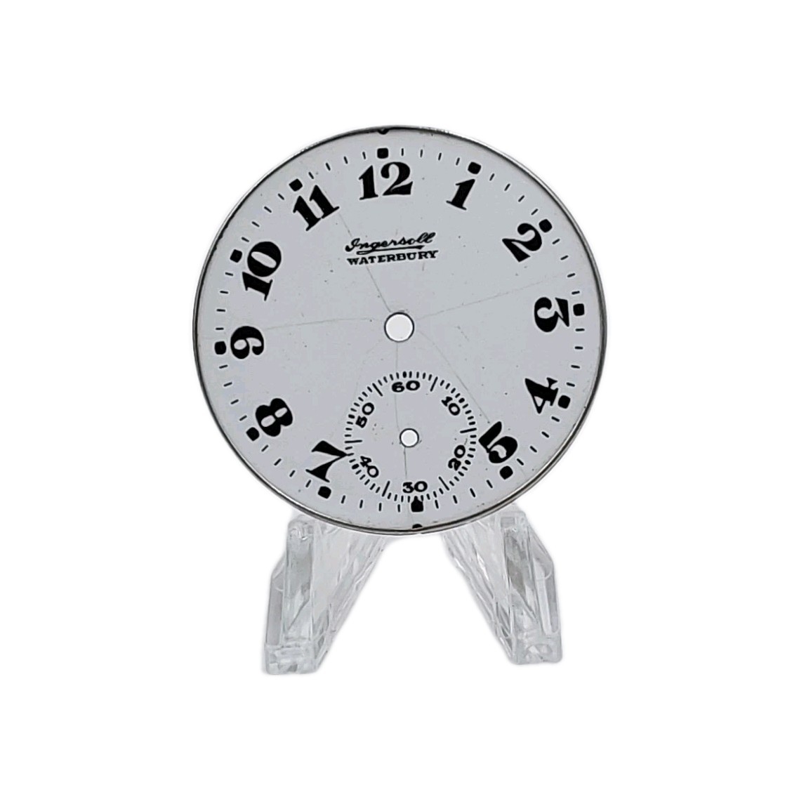 Ingersoll Waterbury 39.4mm Enamel Pocket Watch Dial Only (956)
