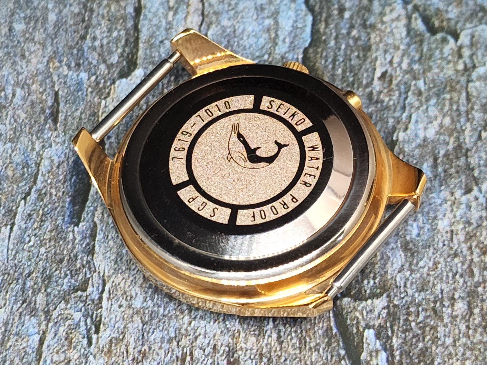 NOS GENUINE CASE SGP VINTAGE SEIKO 7619-7010 DOLPHIN COMPLETE CASE.