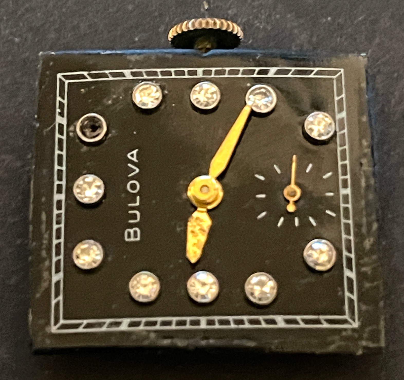 Vintage Bulova Cal 8AH Men’s Watch Movement Running Black Diamond 8 Dial AH 17j