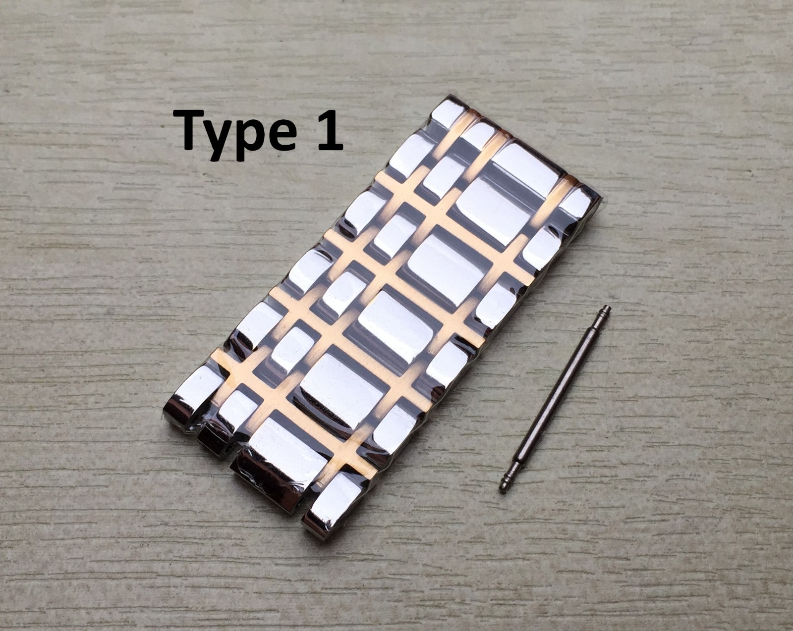 TOP FIXED two-tone links Fits Burberry watch BU1325 spare strap/bracelet/band