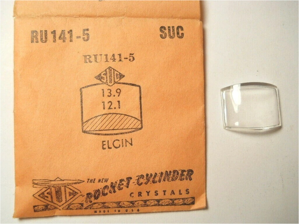 SUC RU141-5 Watch Crystal For Elgin 5301 – 13.9 x 12.1 mm – Replacement / Repair