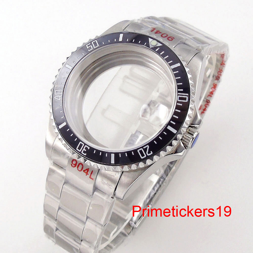 38mm/40mm Steel Watch Case Sapphire Rotating Bezel Fit NH35 NH36 ETA2824 PT5000