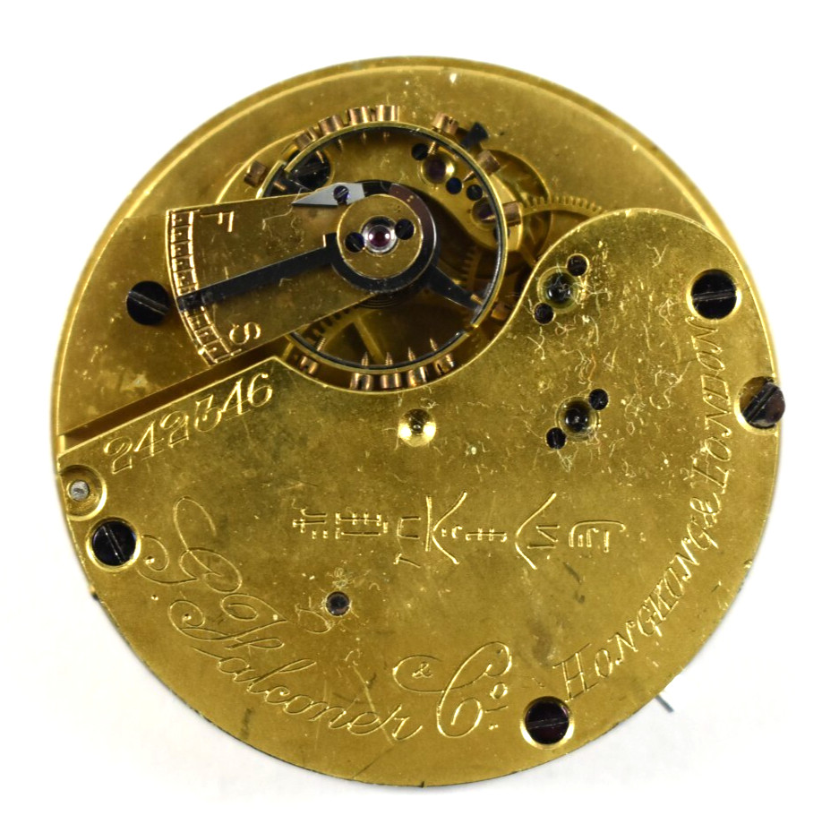 Vintage G.Falconer London 41.25mm Hunting Pocket Watch Movement lot.wz