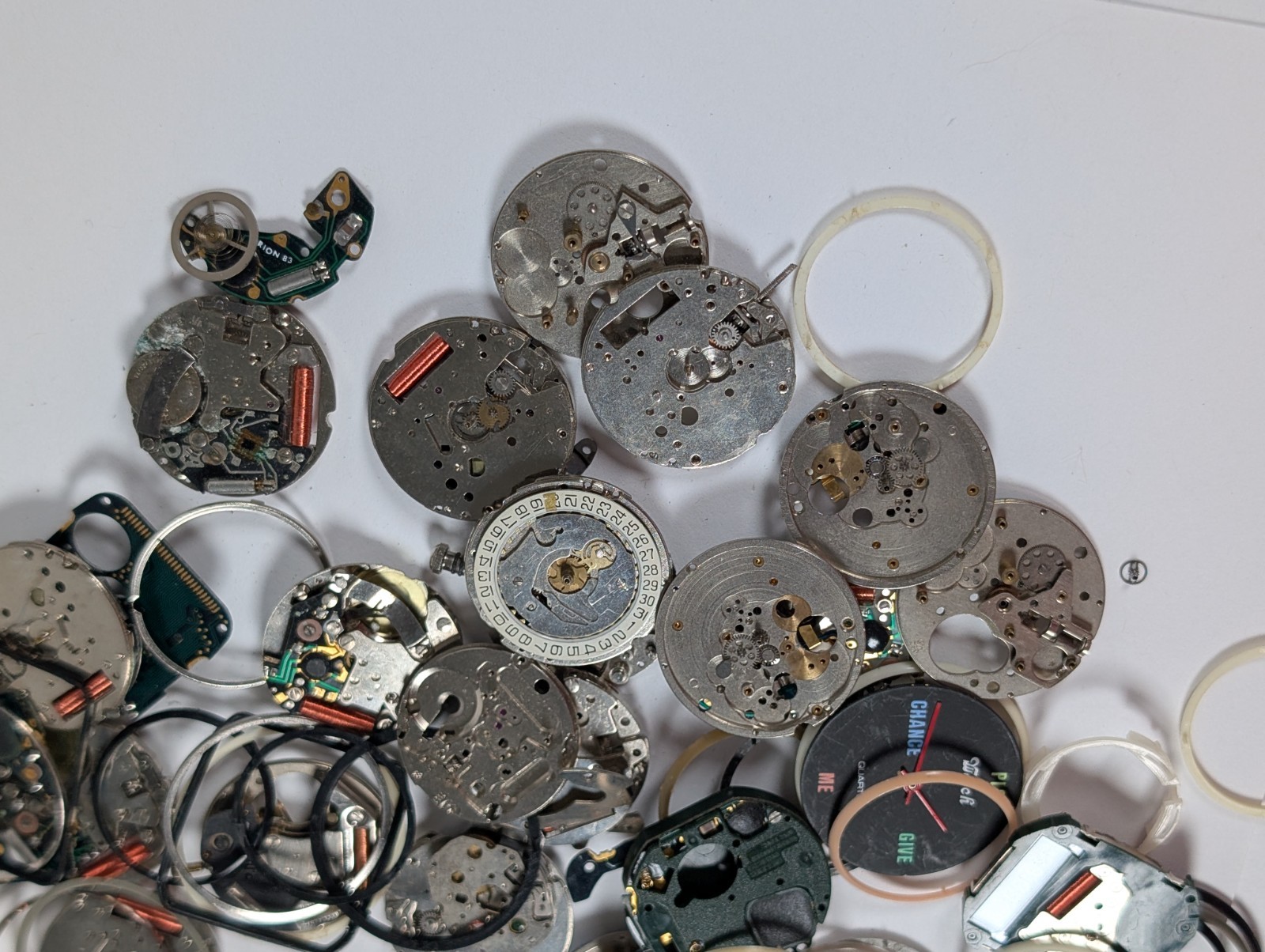 Vtg Watch Quartz Movement Parts Lot Watchmakers Estate SPARES REPAIR CRAFT