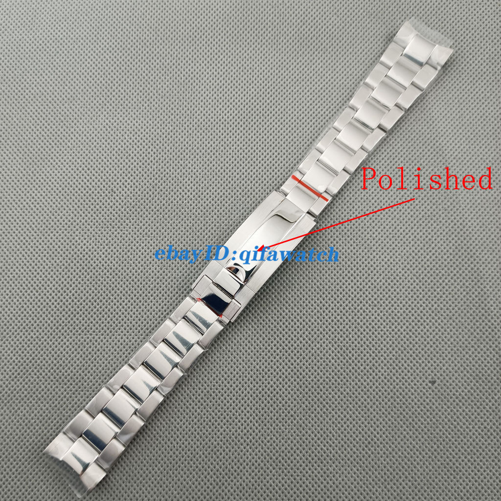 20mm silver black rose gold No logo steel solid bracelet watch strap Clasp