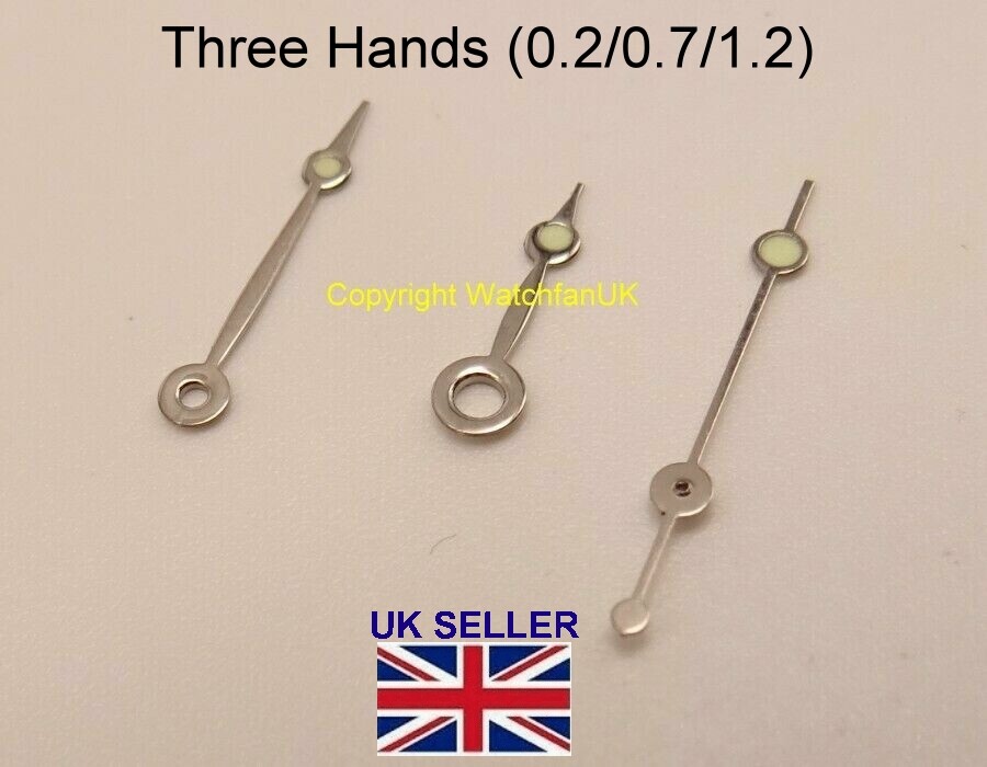 Set of 3 Hands With Green Lume Fits Many ETA 2650 2651 2657 2660 2671 #8