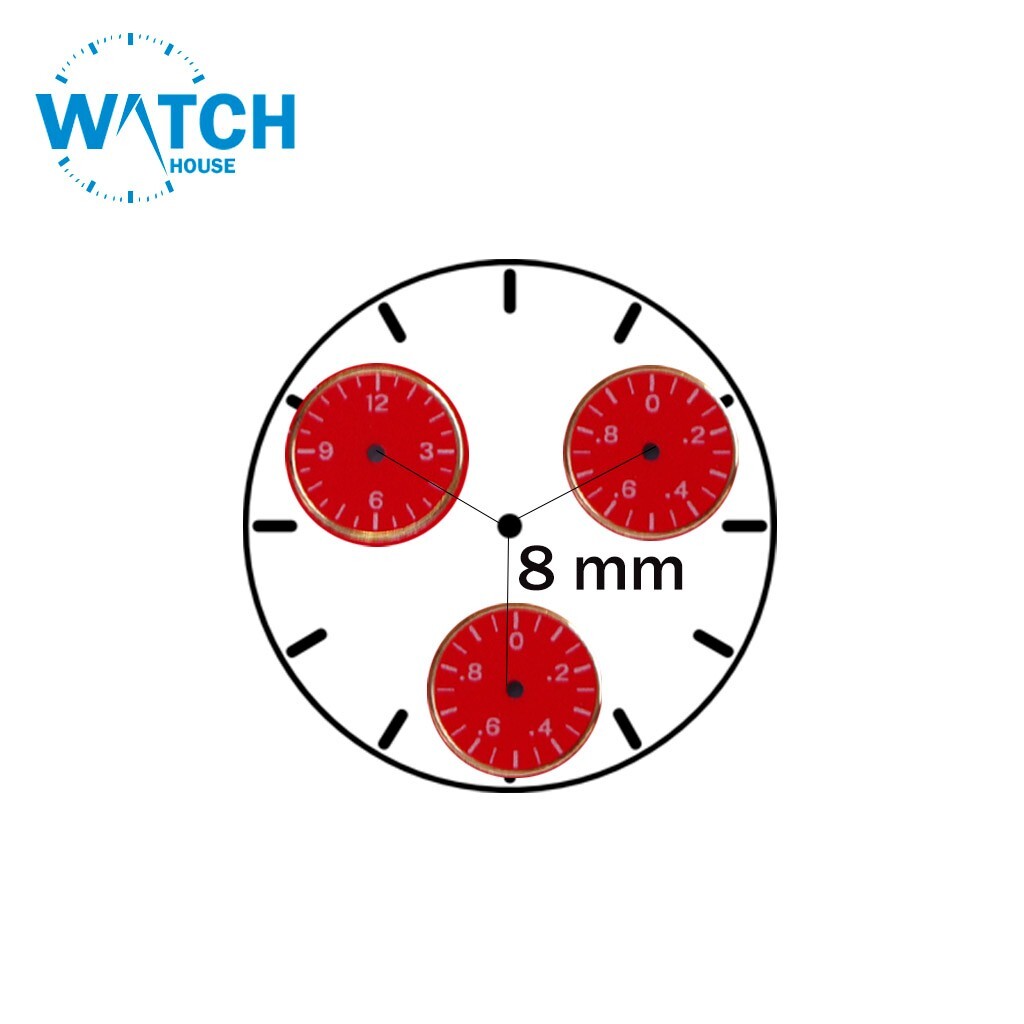 Original Swiss-Made Red Dial Fits Eta 251.264 or 251.262, Size 29.50mm.