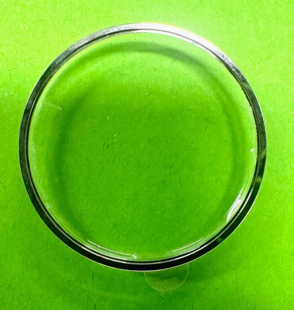 Omega 330 B 198753 Plastic Glass with Silver Tention Ring Genuine Swiss New