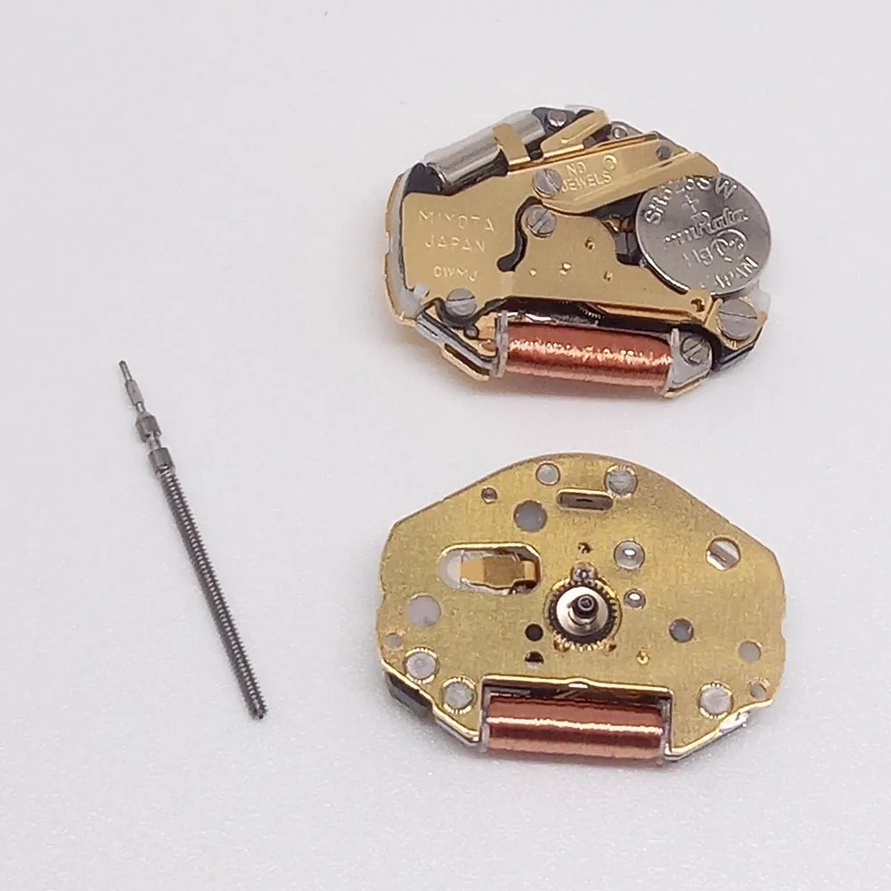 Quartz Watch Movement 3-Hand Gold Tone Durable Metal Gear Replacement Repair Par