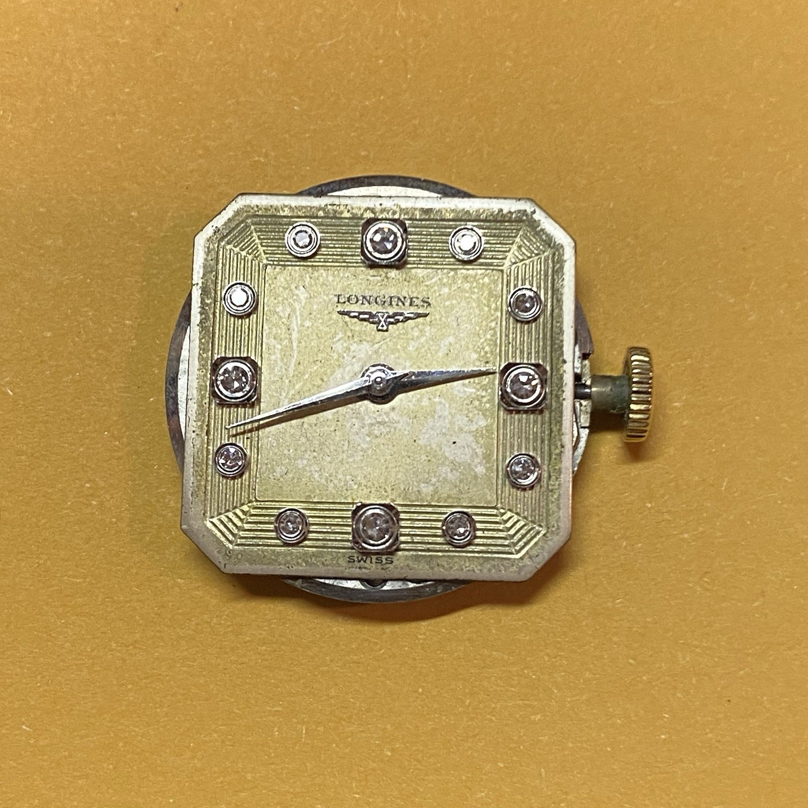 Vintage LONGINES Watch Movement – 12 Diamond Dial Caliber 23Z Complete & Running