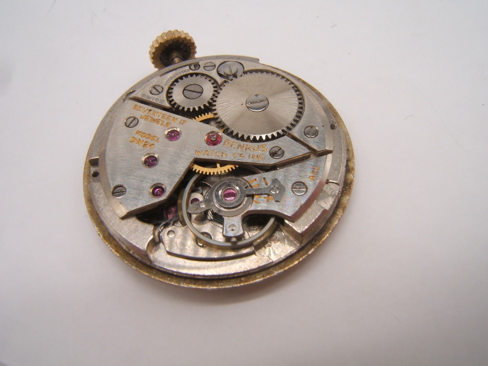 VTG BENRUS WRIST WATCH MOVEMENT 17J DN21 AXZ WORKING