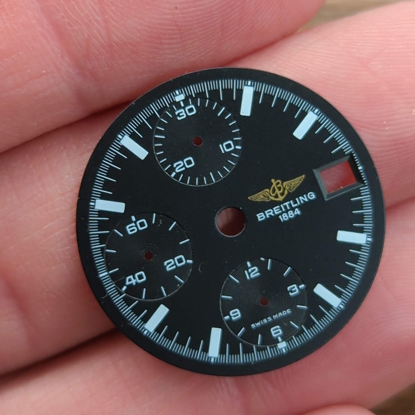 Vintage Breitling Chronomat Black Watch Dial 28.5mm Chronograph (O10)