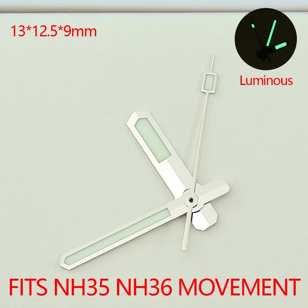 Watch Hands Green Luminous Black Watch Replacement Hand Set For NH35 NH36