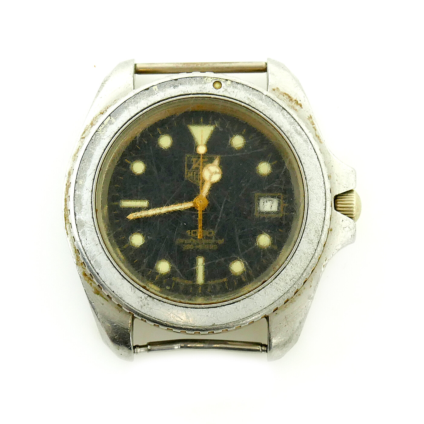TAG HEUER DIVER 981.113 BLACK DIAL STAINLESS STEEL WATCH HEAD FOR PARTS/REPAIRS