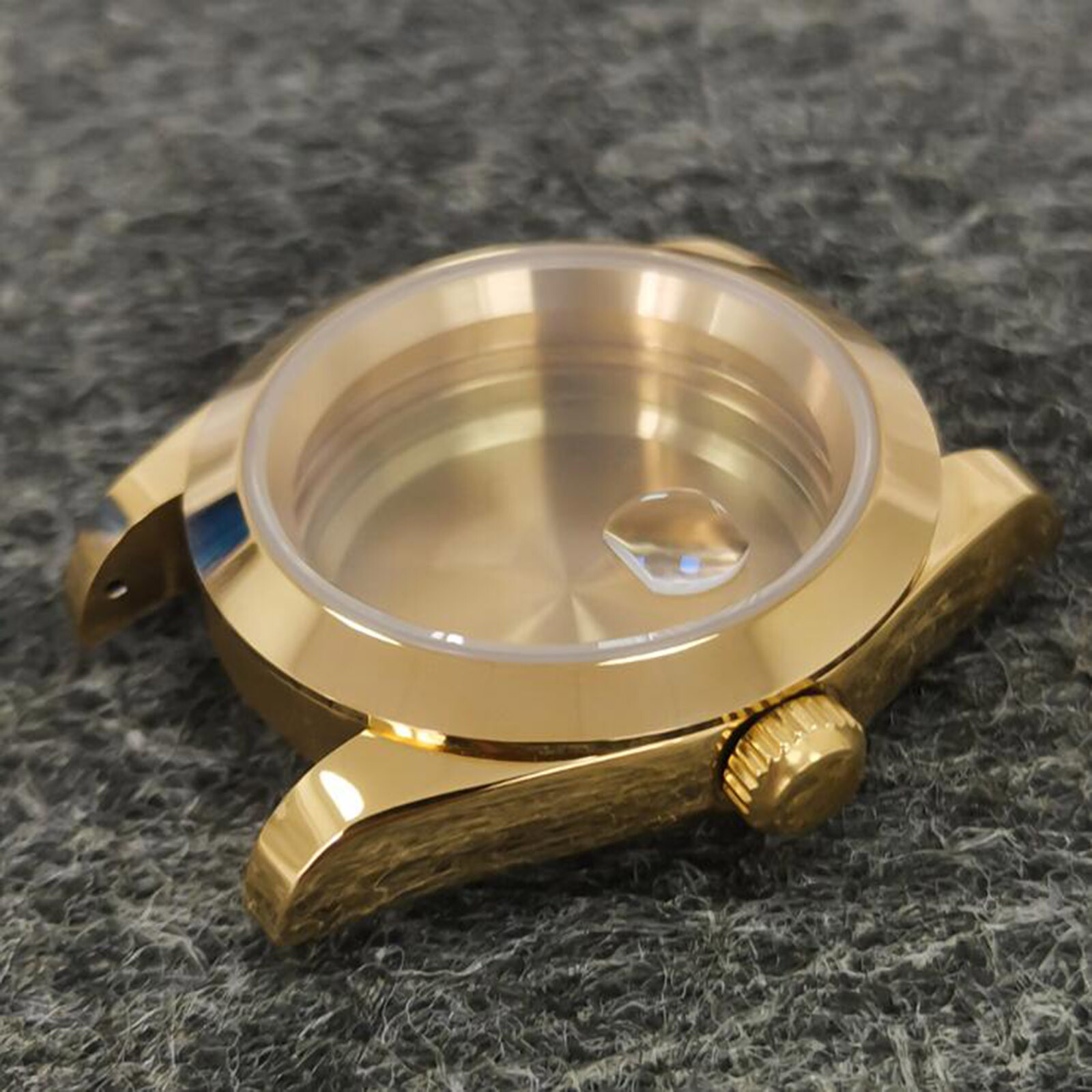For NH35/36 Movement PVD Gold Tooth Ring/Oyster Stainless Steel Watch Case 39mm