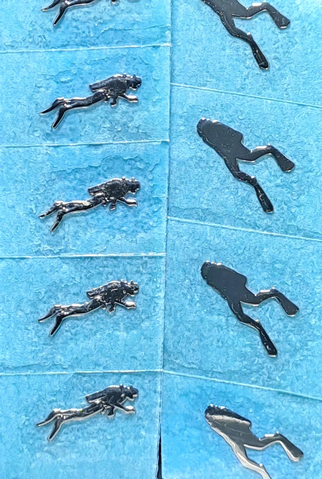Lot of 8 Diver Logo Sticker Decals Silver Watch Dial
