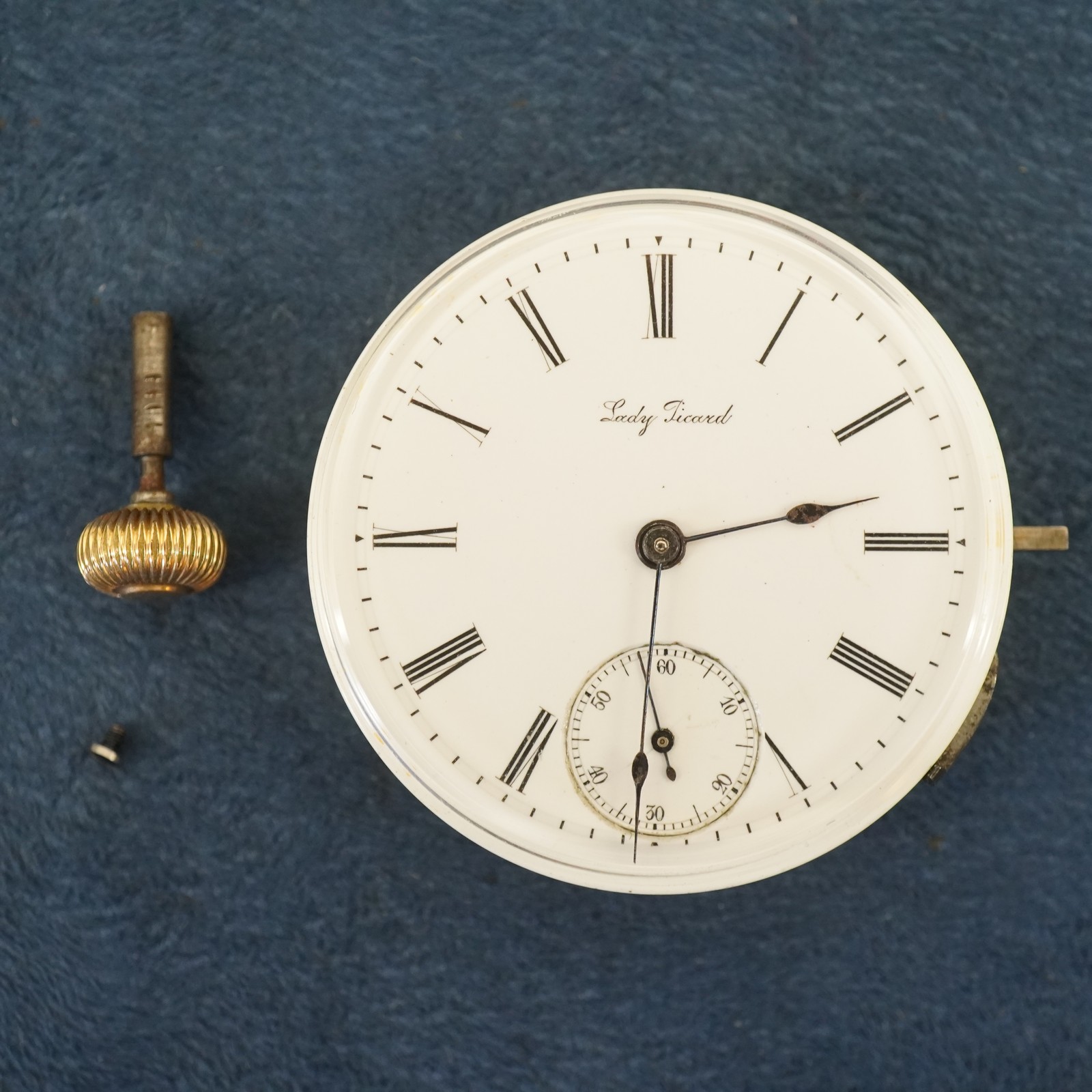 Lady Picard Pocket Watch Movement w/Crystal & Crown, Ref. 5876 – Free Ship USA