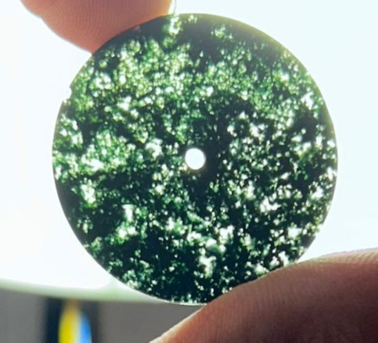 Moss Agate Watch Dial: Natural Green Gemstone (size 31.5mm, 17.25Ct) GMC-269