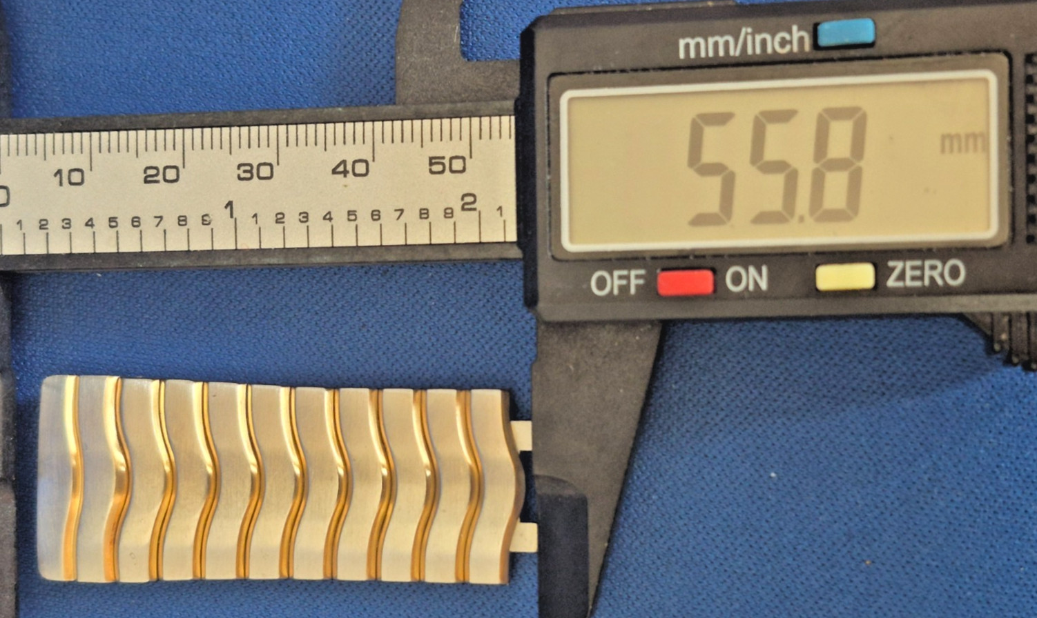 EBEL Classic Wave 9 Link Steel & Gold Segment & End Link for on 21mm lug cases