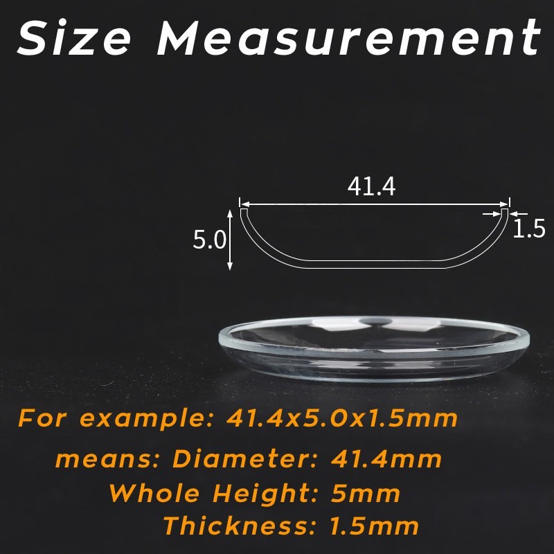 25-34.5mm Round Mineral Watch Glass High Dome Lid Shaped Crystal AR Coated Lens