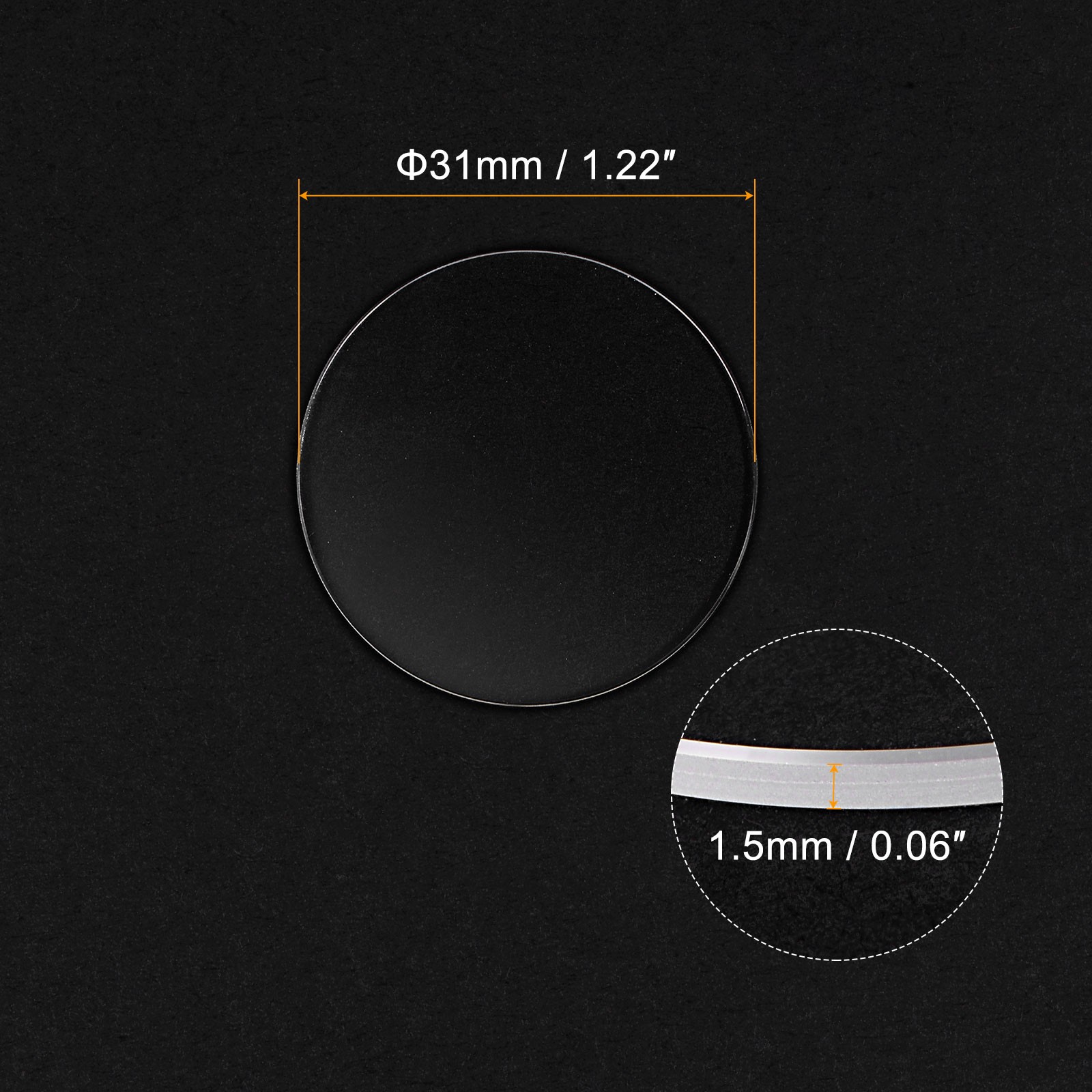 31mm Sapphire Glass Watch Face Lens Replacement for Repair