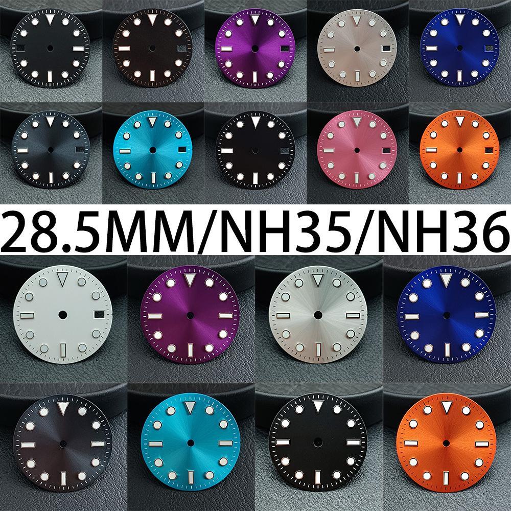 28.5mm nh35 dial green luminous for NH35/36 mechanical movements dial accessorie